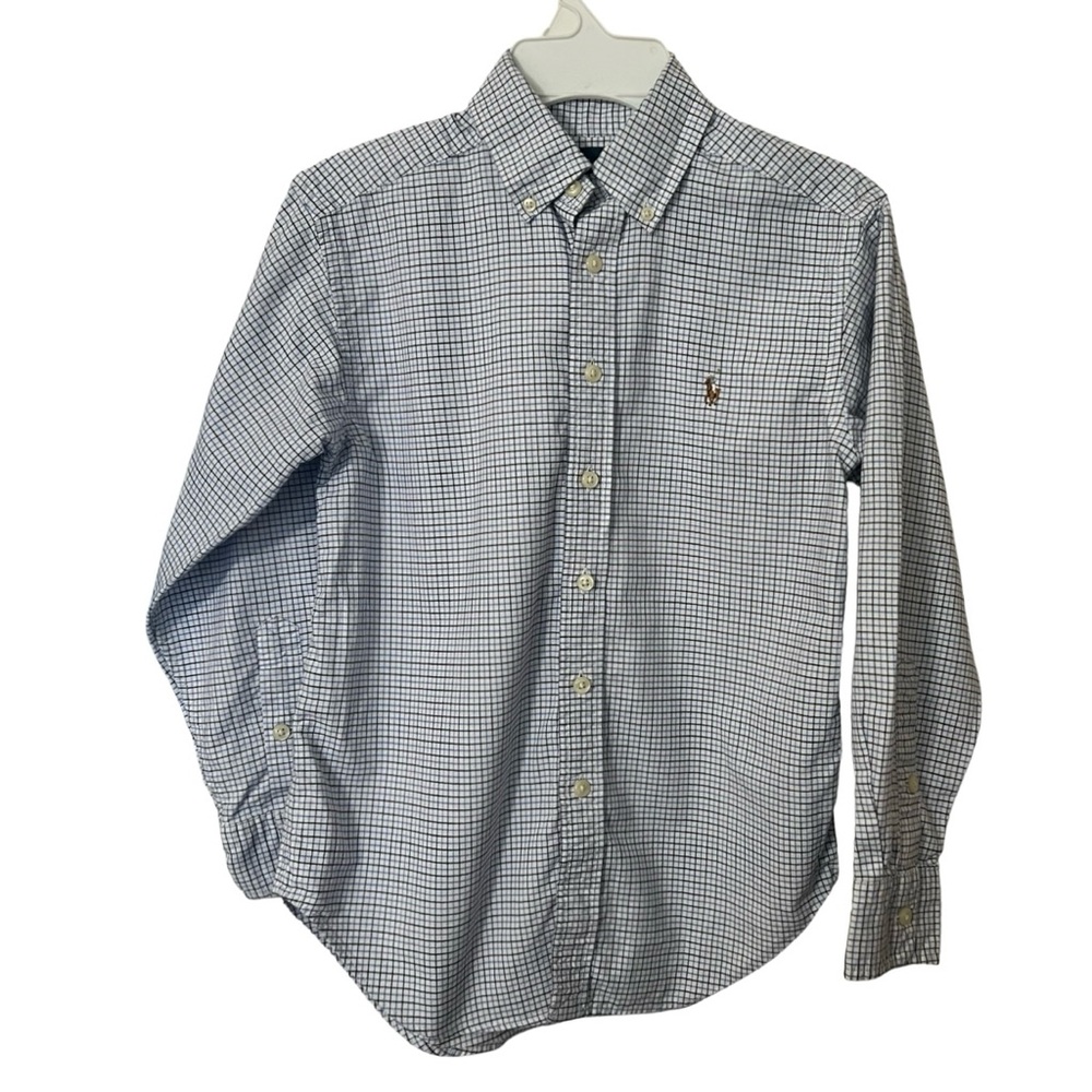 Ralph Lauren Boys Size 8 Blue Button-Down Oxford Shirt